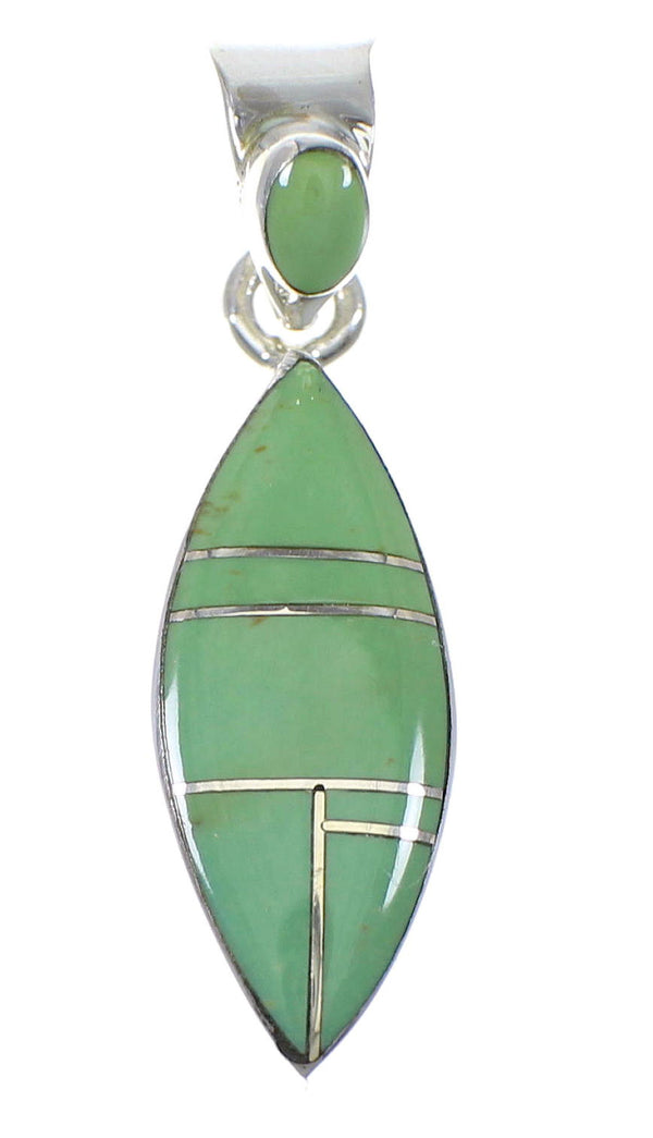 Southwest Turquoise Inlay Sterling Silver Pendant RX77150